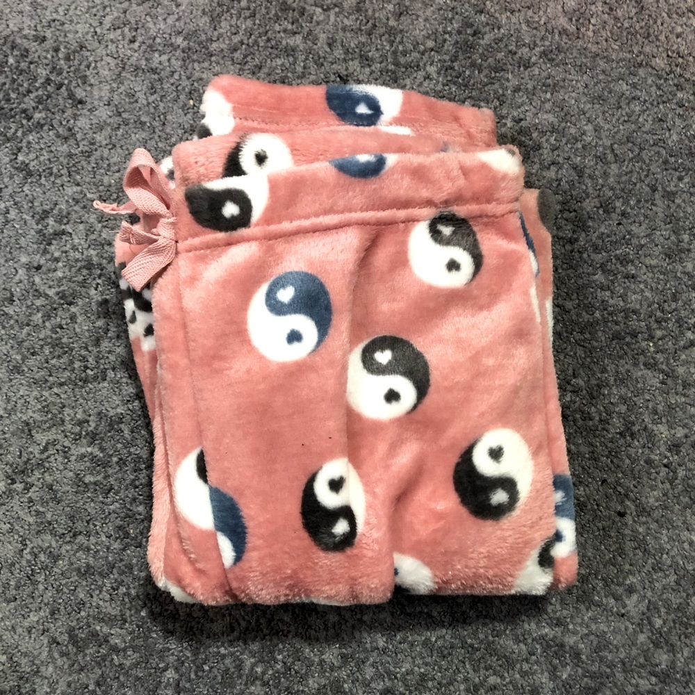 Pink fleece pajama pants